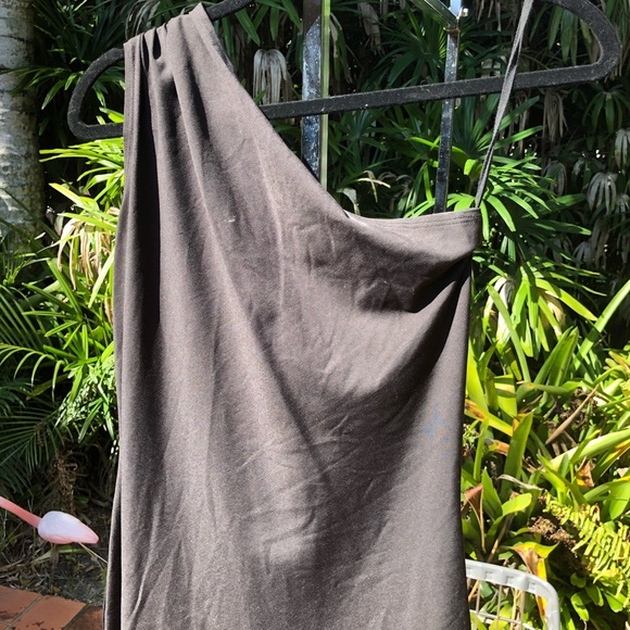 Vintage Asymmetrical Black Midi Bodycon Dress - Picture 3 of 3